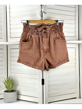 Abercrombie & Fitch Brick Paper Bag Chino High Waisted Shorts Women’s Size XS